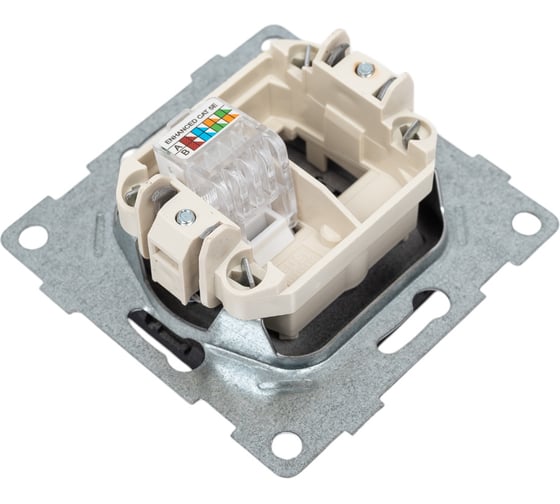 Механизм компьютерной розетки GUSI ELECTRIC Bravo RJ45, одинарной, СУ, графит С10К1-010