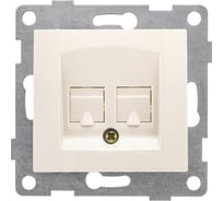 Механизм компьютерной розетки GUSI ELECTRIC Bravo RJ45, двойной, СУ, бежевый С10К2-003