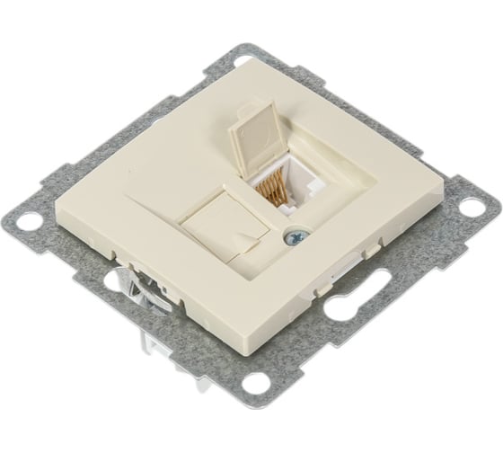 Механизм компьютерной розетки GUSI ELECTRIC Bravo RJ45, одинарной, СУ, бежевый С10К1-003