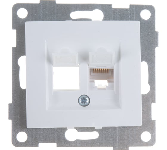 Механизм компьютерной розетки GUSI ELECTRIC Bravo RJ45, одинарной, СУ, белый С10К1-001
