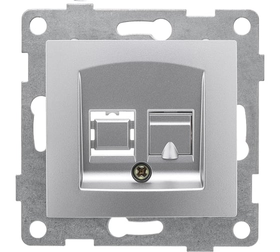 Механизм компьютерной розетки GUSI ELECTRIC Bravo RJ45, одинарной, СУ, серебро С10К1-004 1