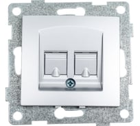 Механизм компьютерной и телефонной розетки GUSI ELECTRIC Bravo RJ45, RJ12, СУ, серебро С10КТ-004