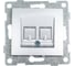 Механизм компьютерной и телефонной розетки GUSI ELECTRIC Bravo RJ45, RJ12, СУ, серебро С10КТ-004 1