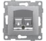 Механизм компьютерной розетки GUSI ELECTRIC Bravo RJ45, двойной, СУ, серебро С10К2-004 1