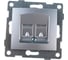 Механизм компьютерной розетки GUSI ELECTRIC Bravo RJ45, двойной, СУ, серебро С10К2-004 2