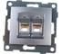 Механизм компьютерной розетки GUSI ELECTRIC Bravo RJ45, двойной, СУ, серебро С10К2-004 3