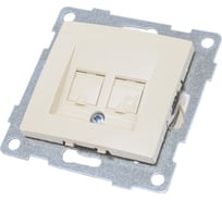 Механизм компьютерной и телефонной розетки GUSI ELECTRIC Bravo RJ45, RJ12, СУ, бежевый С10КТ-003