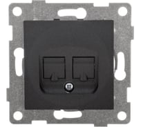 Механизм компьютерной и телефонной розетки GUSI ELECTRIC Bravo RJ45, RJ12, СУ, графит С10КТ-010