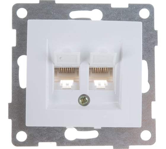 Механизм компьютерной и телефонной розетки GUSI ELECTRIC Bravo RJ45, RJ12, СУ, белый С10КТ-001