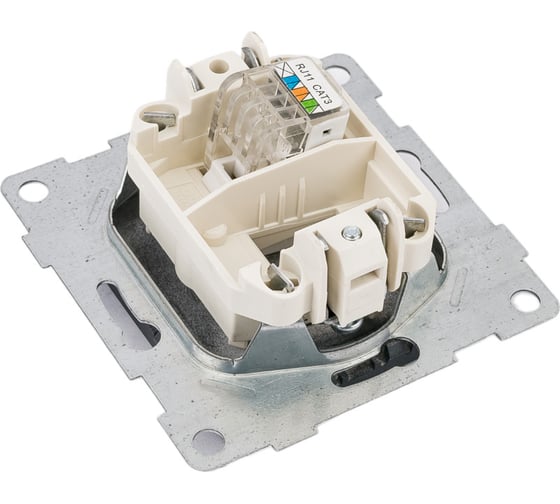 Механизм телефонной розетки GUSI ELECTRIC Bravo RJ12, одинарной, СУ, графит С10Т1-010