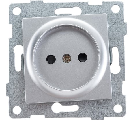 Механизм розетки GUSI ELECTRIC Ugra 1-ой б/з с з/ш, СУ, 16А, 250В, серебро С11Р2-004