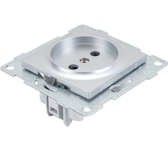 Механизм розетки GUSI ELECTRIC Ugra 1-ой б/з с з/ш, СУ, 16А, 250В, серебро С11Р2-004