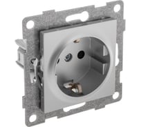 Механизм розетки GUSI ELECTRIC Ugra 1-ой с/з с з/ш, СУ, 16А, 250В, серебро С11Р4-004