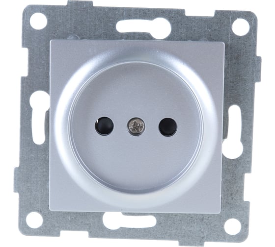 Механизм розетки GUSI ELECTRIC Ugra 1-ой с/з с з/ш, СУ, 16А, 250В, серебро С11Р4-004