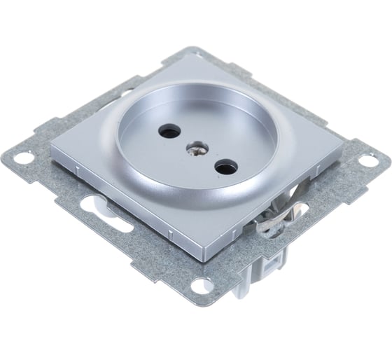 Механизм розетки GUSI ELECTRIC Ugra 1-ой с/з с з/ш, СУ, 16А, 250В, серебро С11Р4-004