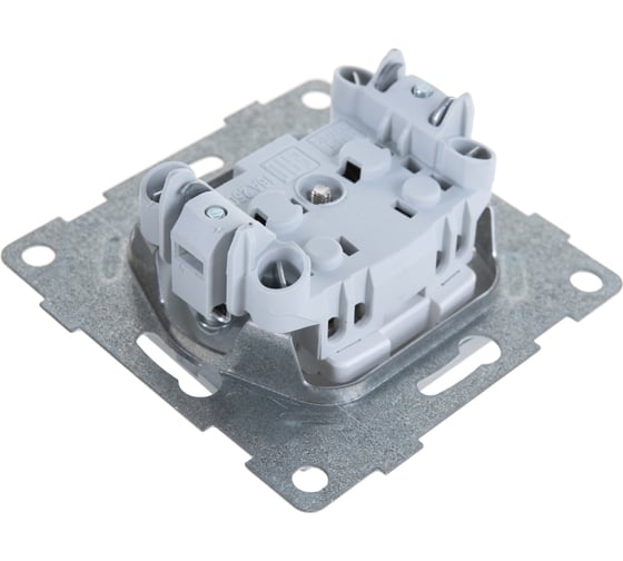 Механизм розетки GUSI ELECTRIC Ugra 1-ой с/з с з/ш, СУ, 16А, 250В, серебро С11Р4-004