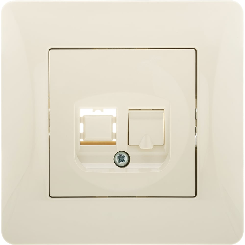 Телефонная розетка GUSI ELECTRIC Ugra RJ12, одинарная, СУ, бежевый ...
