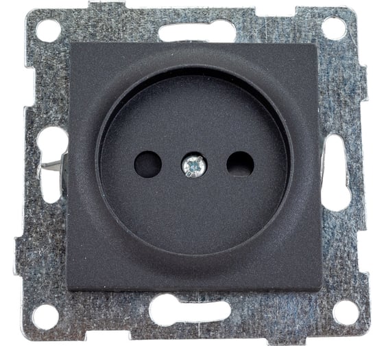 Механизм розетки GUSI ELECTRIC Ugra 1-ой б/з с з/ш, скрытая установка, 16А, 250В, графит С11Р2-010 1