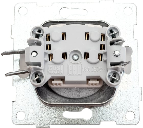 Механизм розетки GUSI ELECTRIC Ugra 1-ой б/з с з/ш, скрытая установка, 16А, 250В, графит С11Р2-010