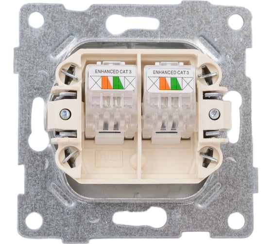 Механизм телефонной розетки GUSI ELECTRIC Ugra RJ12, двойной, СУ, серебро С11Т2-004