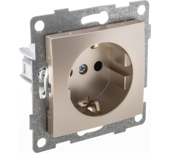 Механизм розетки GUSI ELECTRIC Bravo 1-ой с/з с з/ш, скрытая установка, 16А, 250В, золото С10Р4-005