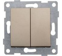 Механизм выключателя GUSI ELECTRIC Ugra 2 клавиши, СУ, 10А, 250В, золото С11В2-005