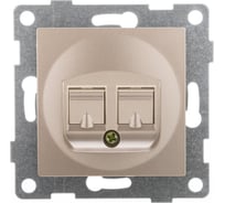 Механизм компьютерной и телефонной розетки GUSI ELECTRIC Ugra RJ45, RJ12, СУ, золото С11КТ-005
