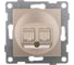 Механизм компьютерной и телефонной розетки GUSI ELECTRIC Ugra RJ45, RJ12, СУ, золото С11КТ-005 1