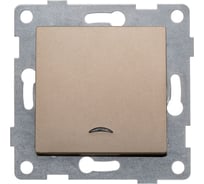 Механизм выключателя GUSI ELECTRIC Ugra 1 клавиша, индикатор, СУ, 10А, 250В, золото С11В18-005