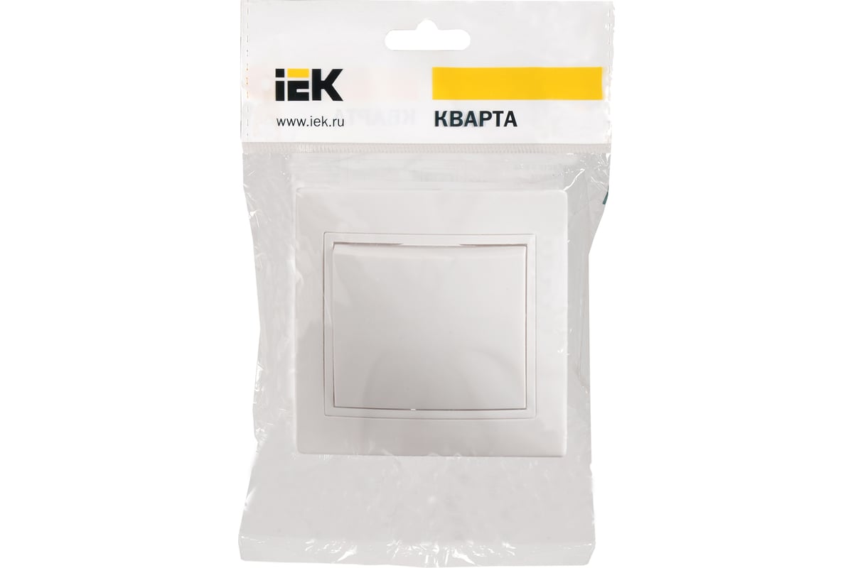 1клавишный выключатель IEK КВАРТА в сборе, белый EVK10-K01-10-DM ...