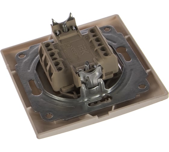 1клавишный выключатель IEK КВАРТА в сборе, белый EVK10-K01-10-DM