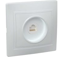 Розетка GENERICA KVARTA 1-местная компьютерная RJ45 кат.5е РК10-КБ белый EKK10-K01-DM