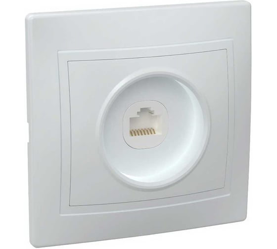 Розетка GENERICA KVARTA 1-местная компьютерная RJ45 кат.5е РК10-КБ белый EKK10-K01-DM 1