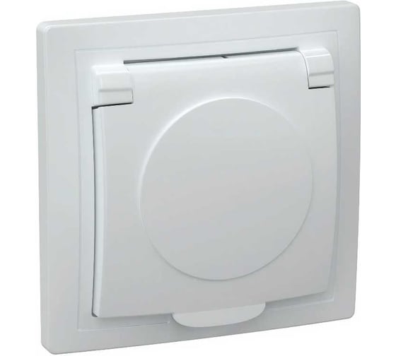 Розетка GENERICA КВАРТА х1 с/з с крышкой бел. ERK15-K01-16-DM 1