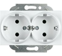 Розетка Panasonic 2-я с/з белая Karre Plus 54908 WKTT0205-2WH-RES