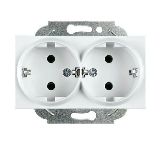 Розетка Panasonic 2-я с/з белая Karre Plus 54908 WKTT0205-2WH-RES