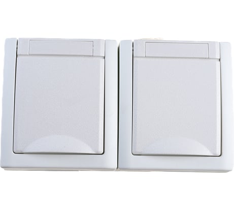 Блок розетка Panasonic 2гн с/з с крышкой горизонтальный белый IP54 PACIFIC Pan WPTC4800-2WH