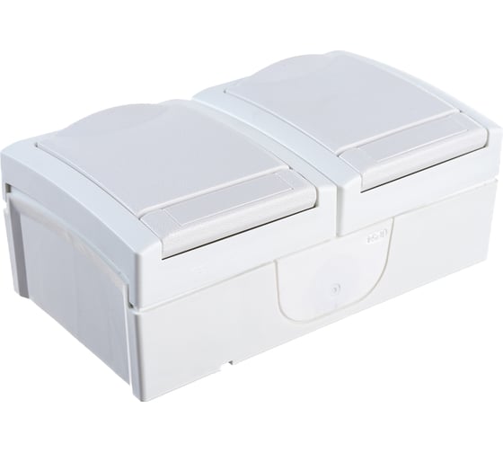 Блок розетка Panasonic 2гн с/з с крышкой горизонтальный белый IP54 PACIFIC Pan WPTC4800-2WH