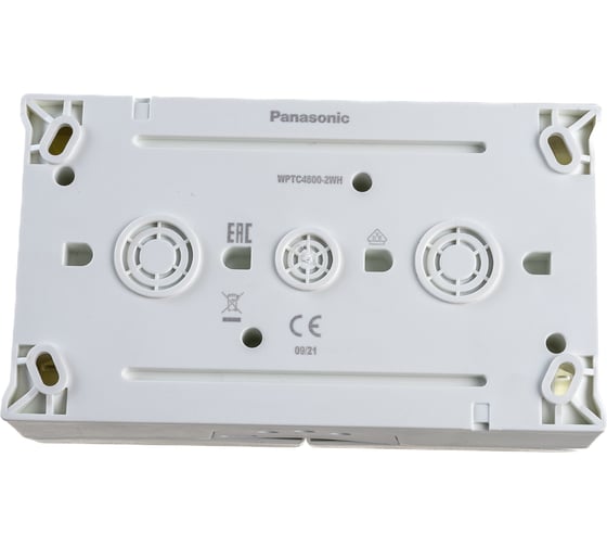 Блок розетка Panasonic 2гн с/з с крышкой горизонтальный белый IP54 PACIFIC Pan WPTC4800-2WH