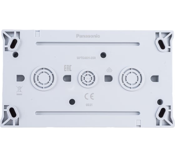 Блок Panasonic Выключатель 1кл + Розетка с/з с крышкой горизонтальный серый IP WPTC4801-2GR