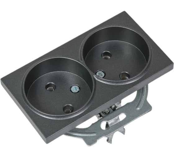 Розетка Panasonic 2-я б/з темно-серый Karre Plus 54858 WKTT0204-2DG-RES