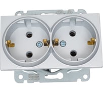 Розетка МОДУЛЬ Panasonic 2-я, c заземлением, серебро Karre Plus 54874 WKTT0205-2SL