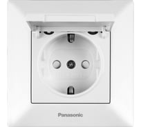 Розетка Panasonic с/з с крышкой белая Arkedia 54772 WMTC0210-2WH