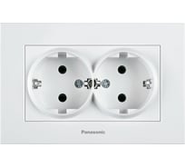 Розетка Panasonic 2-я с/з белая Karre Plus 45157 WKTC0205-2WH