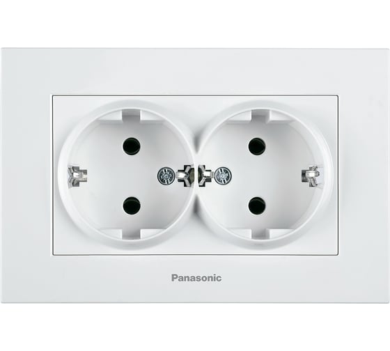 Розетка Panasonic 2-я с/з белая Karre Plus 45157 WKTC0205-2WH