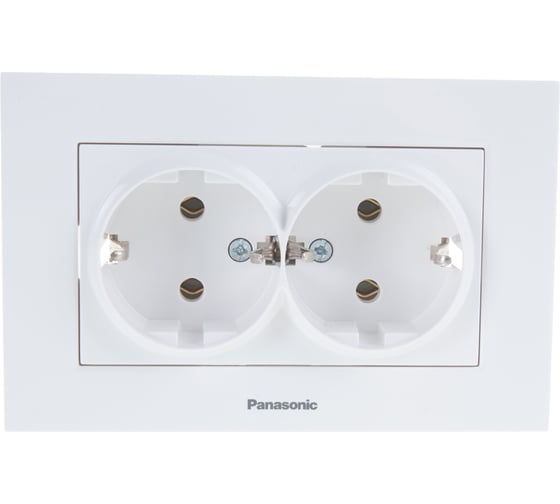 Розетка Panasonic 2-я с/з белая Karre Plus 45157 WKTC0205-2WH