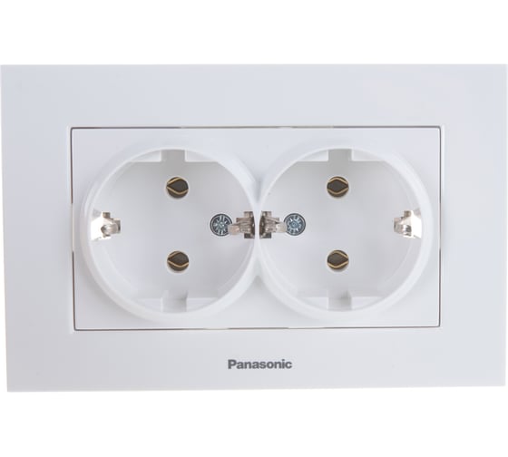 Розетка Panasonic 2-я с/з белая Karre Plus 45157 WKTC0205-2WH