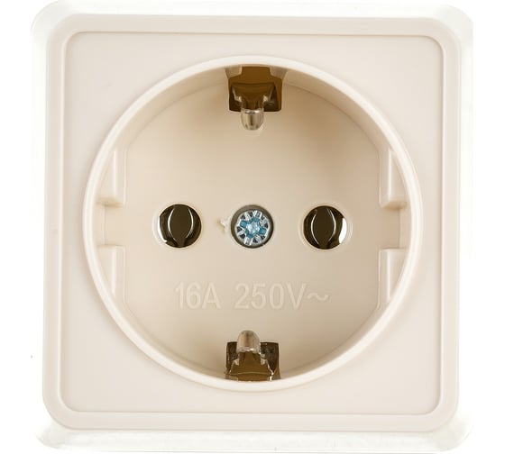 Розетка IEK ОКТАВА, 1 местная c з/к, 16А, наружный, кремовый, ERO11-K33-16-DC