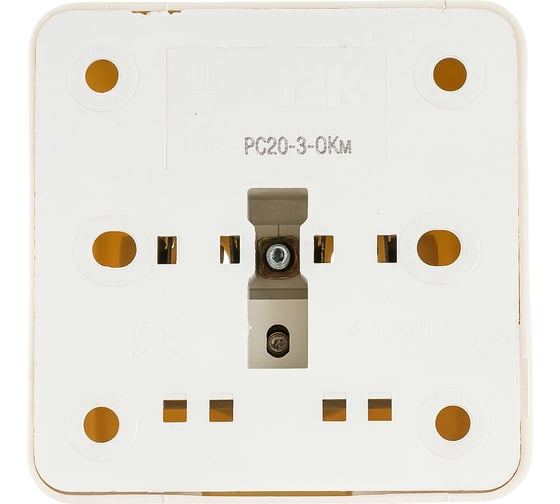 Розетка IEK ОКТАВА, 1 местная c з/к, 16А, наружный, кремовый, ERO11-K33-16-DC