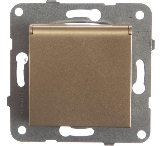 Розетка Panasonic с/з с крышкой бронза Karre Plus 54842 WKTT0210-2BR-RES 1